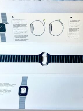 Authentic Apple Watch 45mm/46mm Leather Link - Midnight (S/M) ML813ZM/A - Unworn